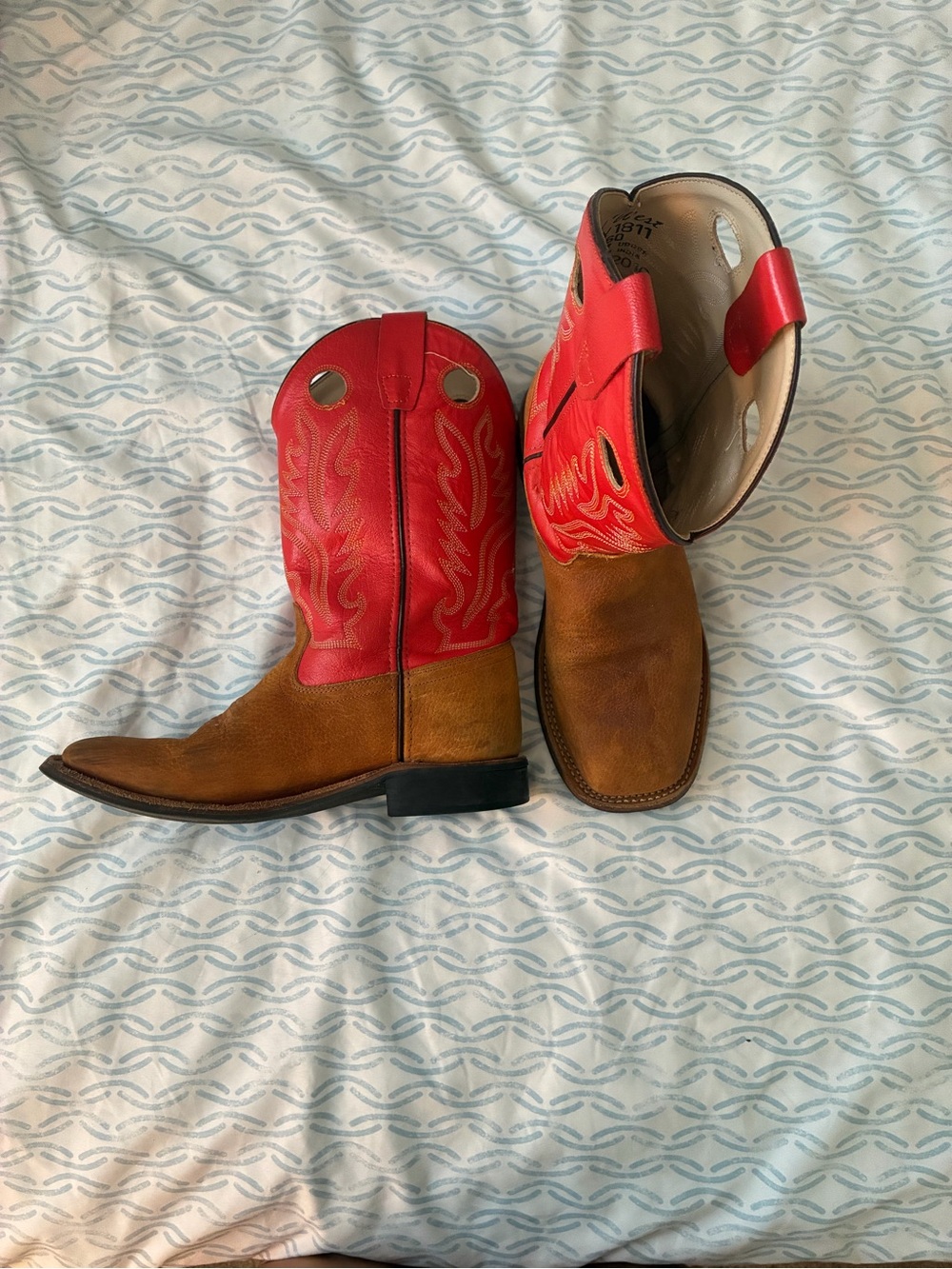 Old West Red and Brown Western Cowboy Boots